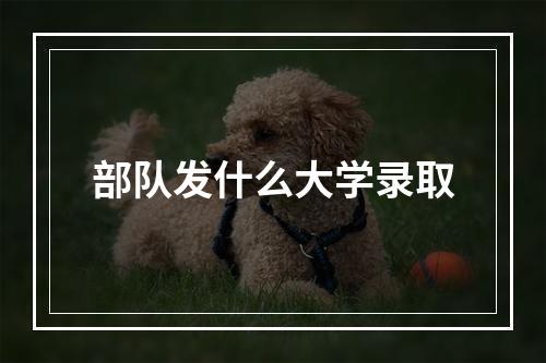 部队发什么大学录取