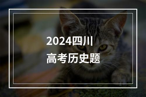 2024四川高考历史题