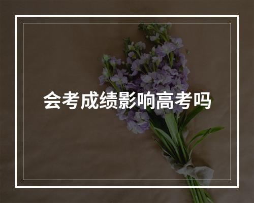 会考成绩影响高考吗