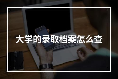 大学的录取档案怎么查