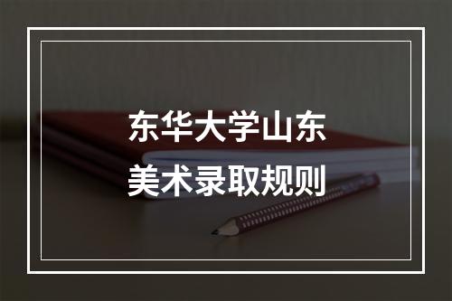 东华大学山东美术录取规则