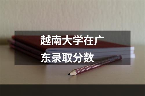 越南大学在广东录取分数