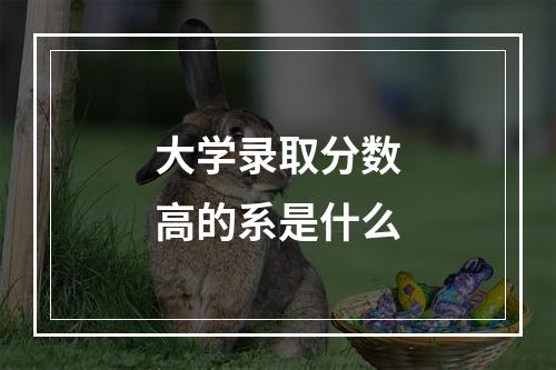 大学录取分数高的系是什么