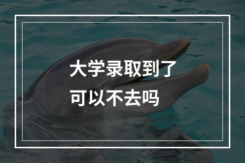 大学录取到了可以不去吗