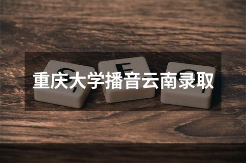 重庆大学播音云南录取