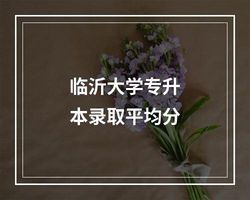 临沂大学专升本录取平均分