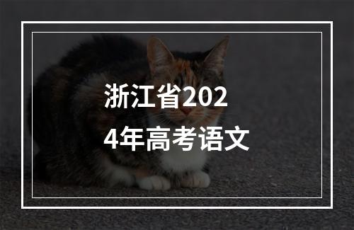 浙江省2024年高考语文