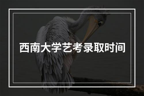 西南大学艺考录取时间