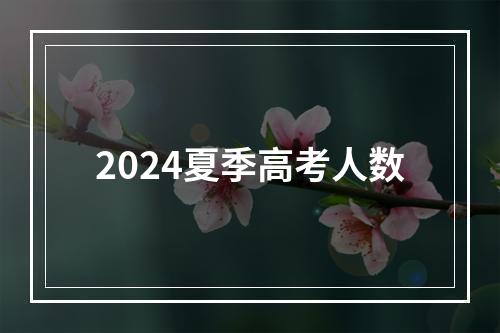 2024夏季高考人数