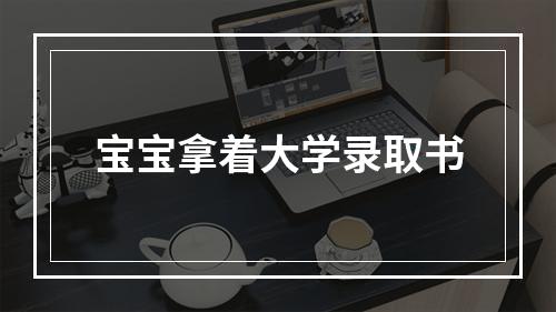 宝宝拿着大学录取书