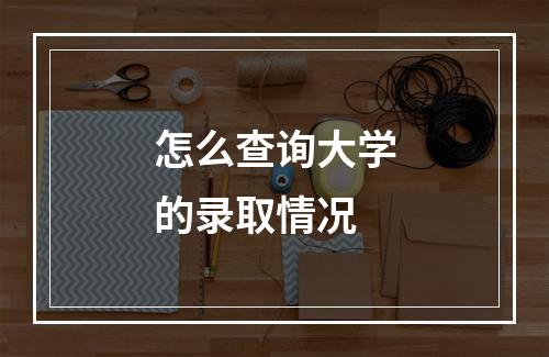 怎么查询大学的录取情况