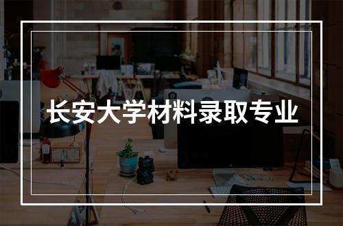 长安大学材料录取专业