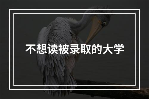 不想读被录取的大学