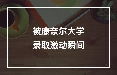 被康奈尔大学录取激动瞬间