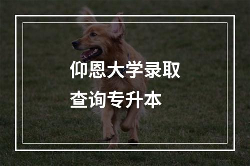 仰恩大学录取查询专升本