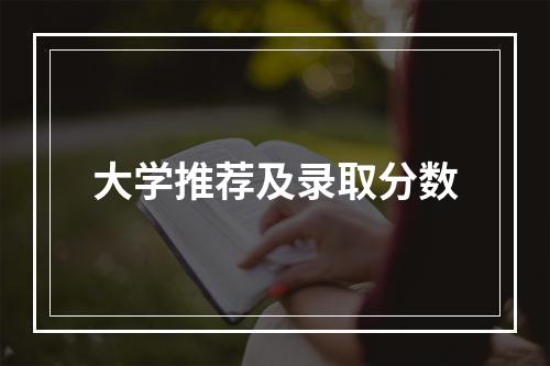 大学推荐及录取分数