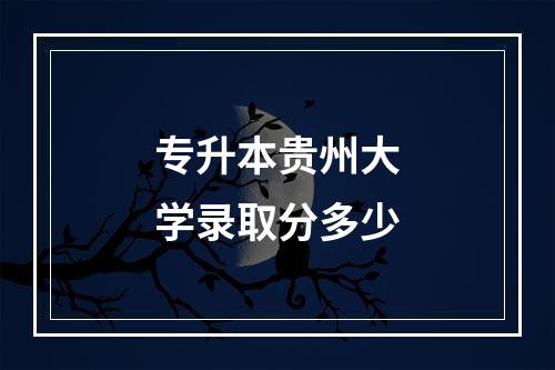 专升本贵州大学录取分多少