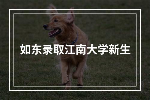 如东录取江南大学新生