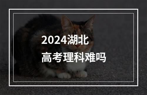 2024湖北高考理科难吗