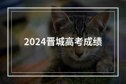 2024晋城高考成绩