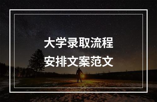 大学录取流程安排文案范文