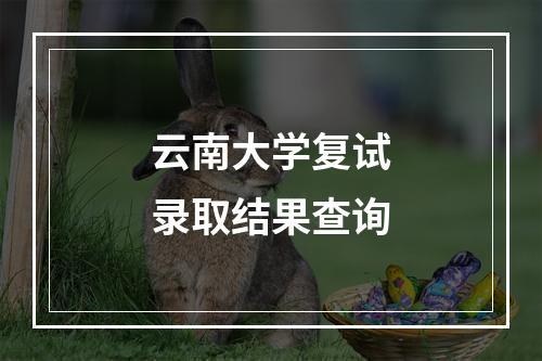 云南大学复试录取结果查询