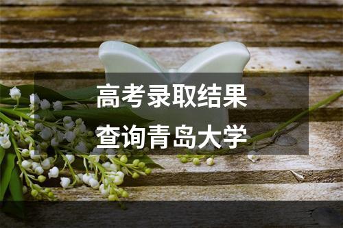 高考录取结果查询青岛大学