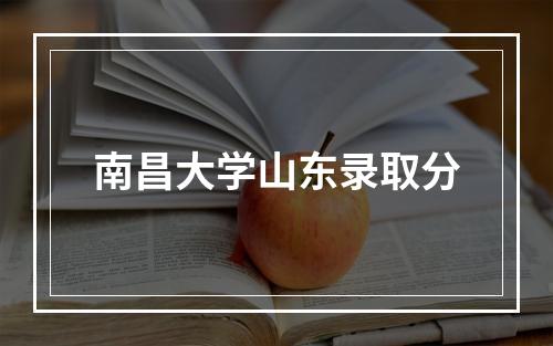 南昌大学山东录取分