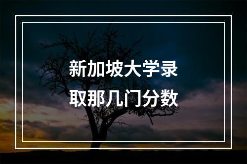 新加坡大学录取那几门分数