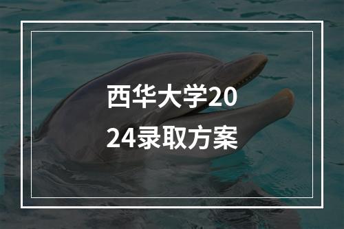 西华大学2024录取方案