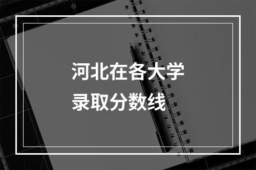 河北在各大学录取分数线