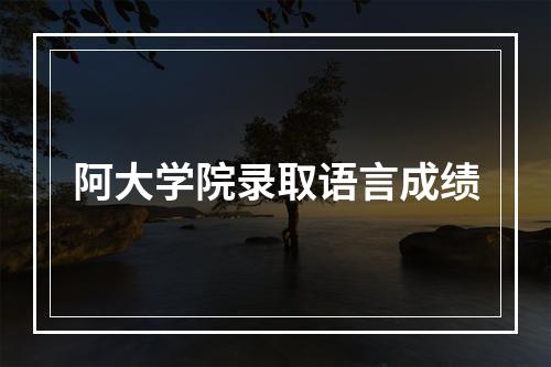 阿大学院录取语言成绩