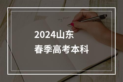 2024山东春季高考本科