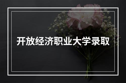 开放经济职业大学录取