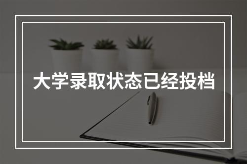 大学录取状态已经投档