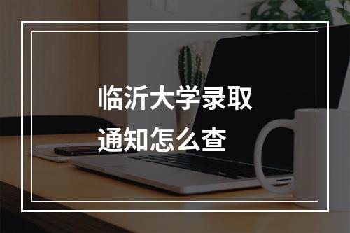 临沂大学录取通知怎么查