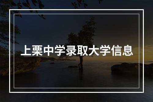 上栗中学录取大学信息