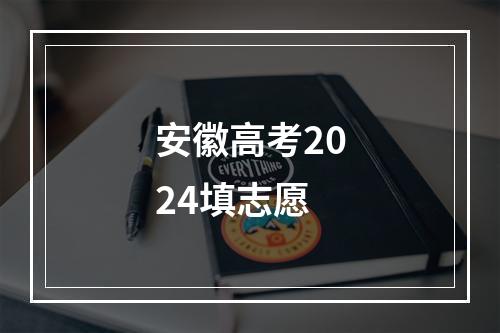 安徽高考2024填志愿