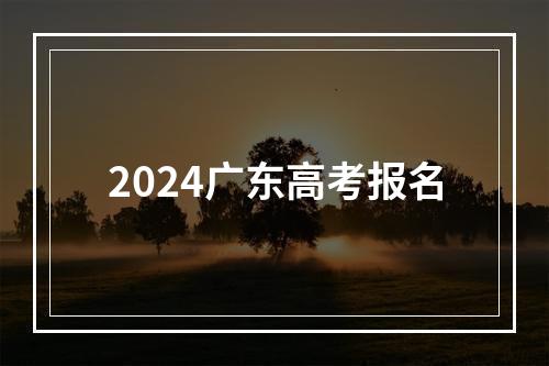 2024广东高考报名