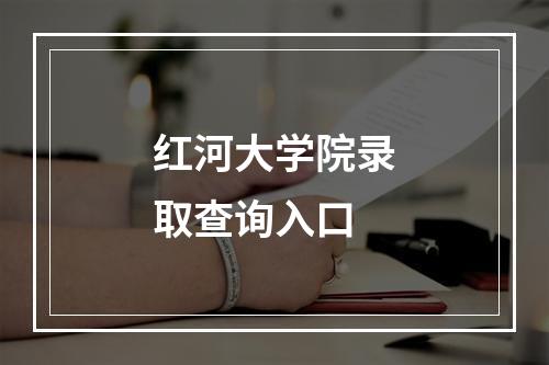 红河大学院录取查询入口