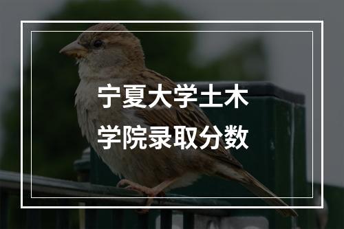 宁夏大学土木学院录取分数