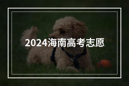 2024海南高考志愿