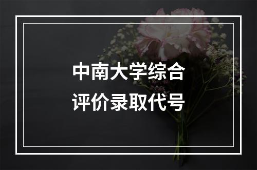 中南大学综合评价录取代号