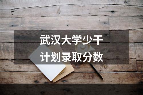 武汉大学少干计划录取分数