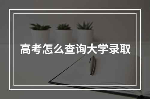 高考怎么查询大学录取