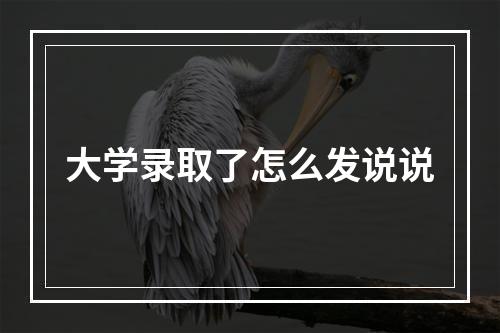 大学录取了怎么发说说