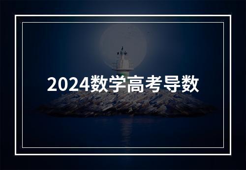 2024数学高考导数