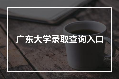 广东大学录取查询入口