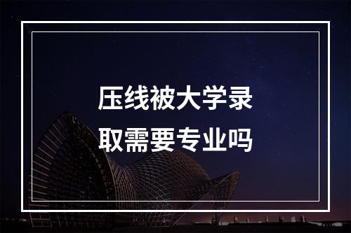 压线被大学录取需要专业吗