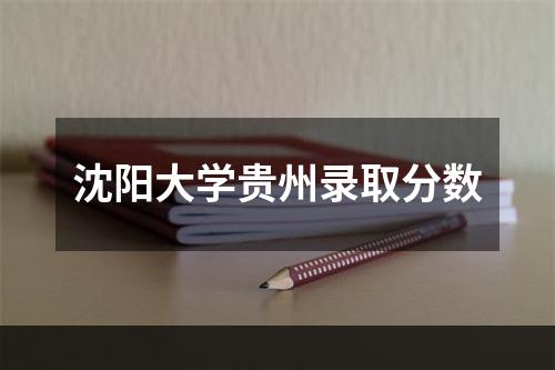 沈阳大学贵州录取分数